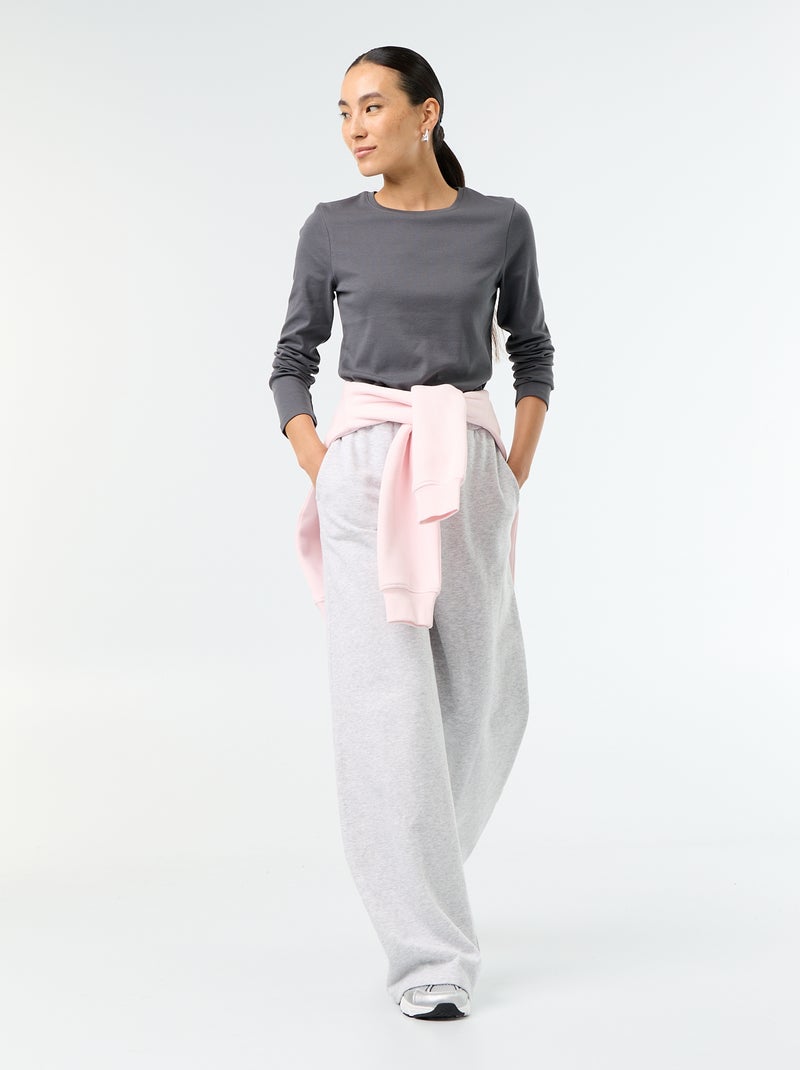 T-shirt met lange mouw Grijs - Kiabi