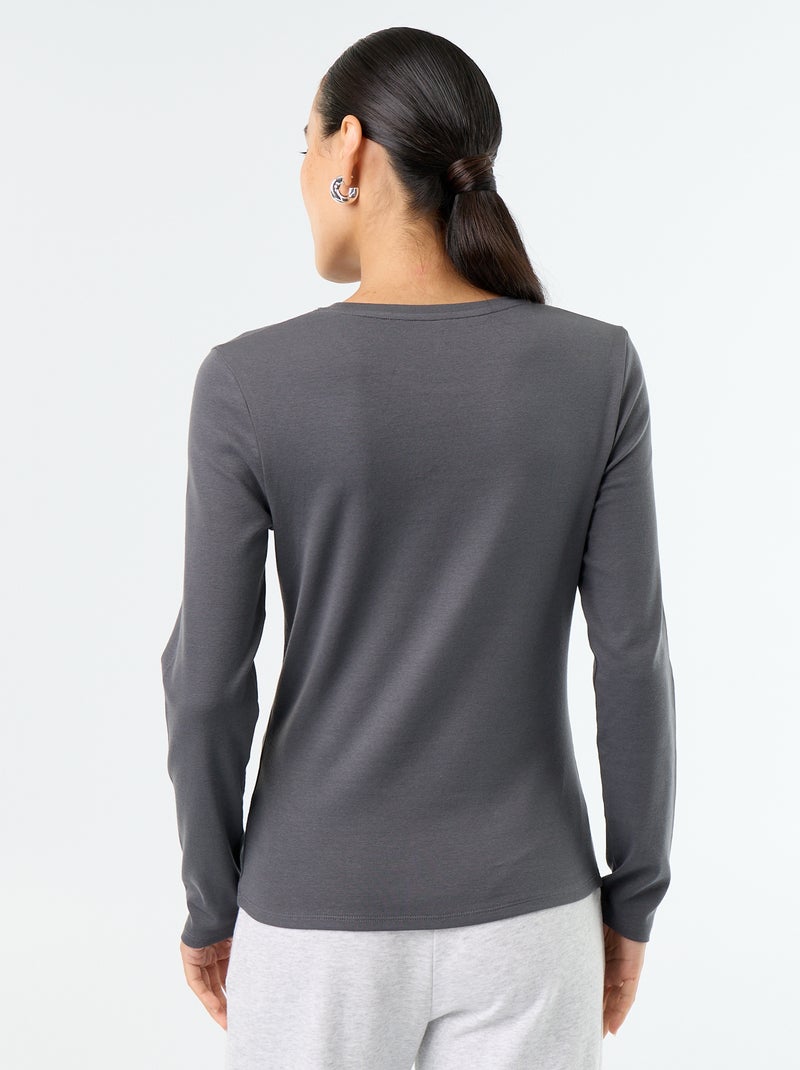 T-shirt met lange mouw Grijs - Kiabi