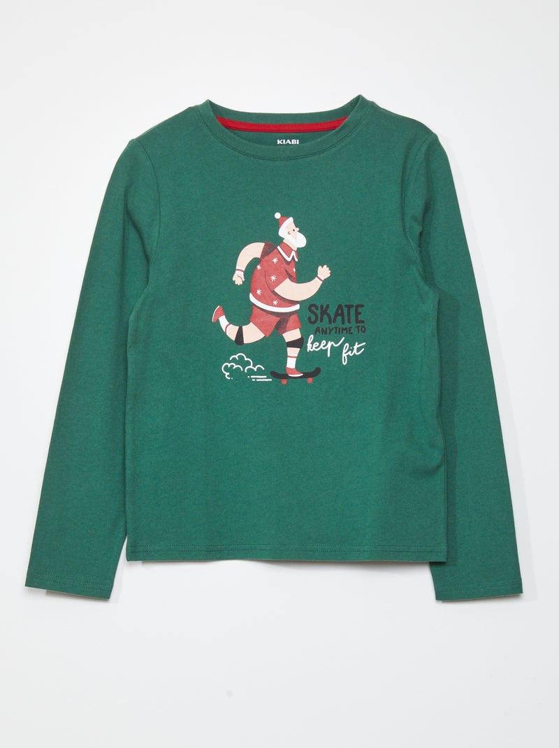 T-shirt met lange mouw GROEN - Kiabi