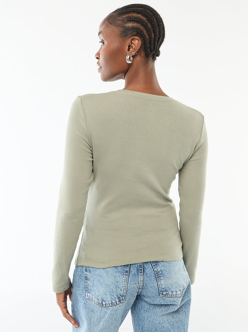 T-shirt met lange mouw Groen - Kiabi