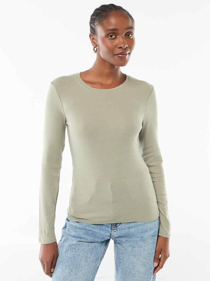 T-shirt met lange mouw Groen - Kiabi