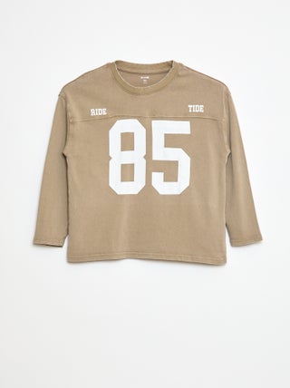 T-shirt met lange mouw in American sports-stijl