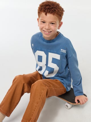 T-shirt met lange mouw in American sports-stijl
