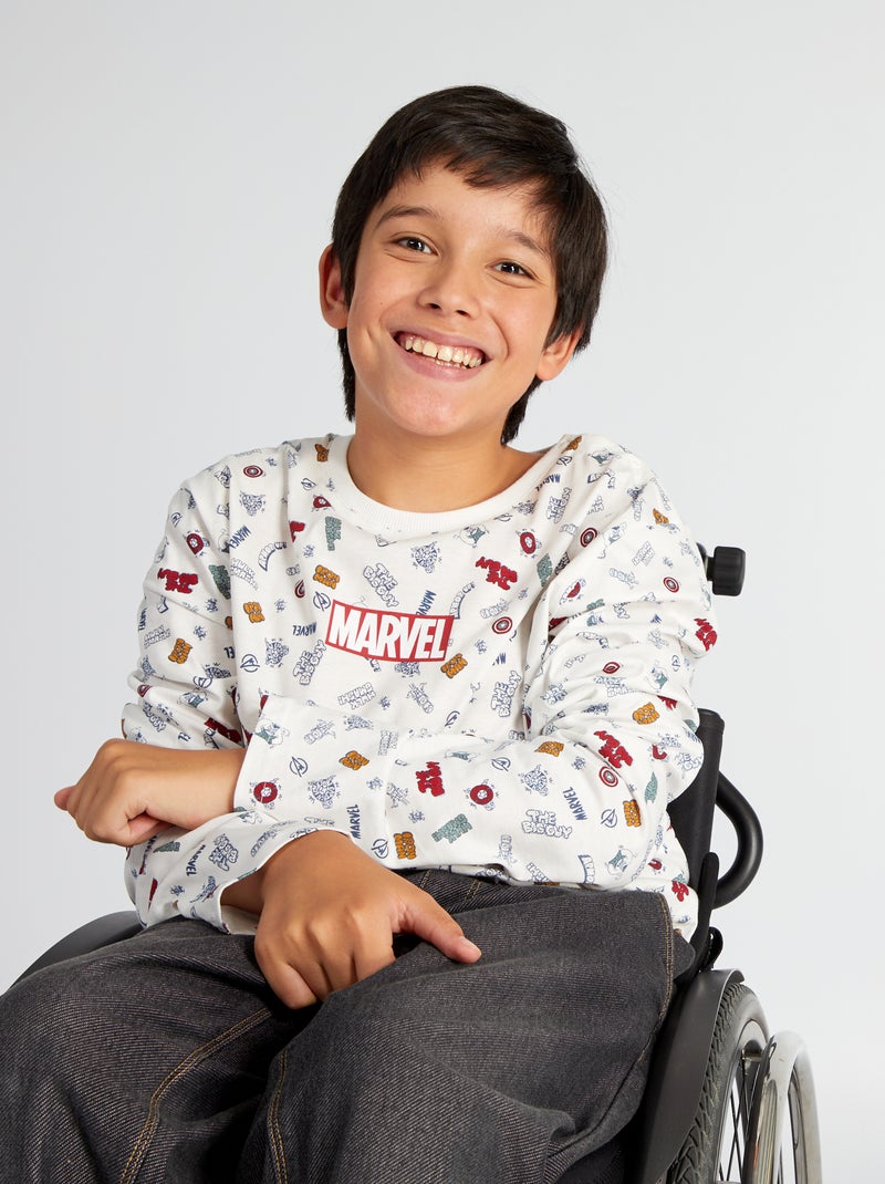 T-shirt met lange mouw 'Marvel' - So Easy WIT - Kiabi