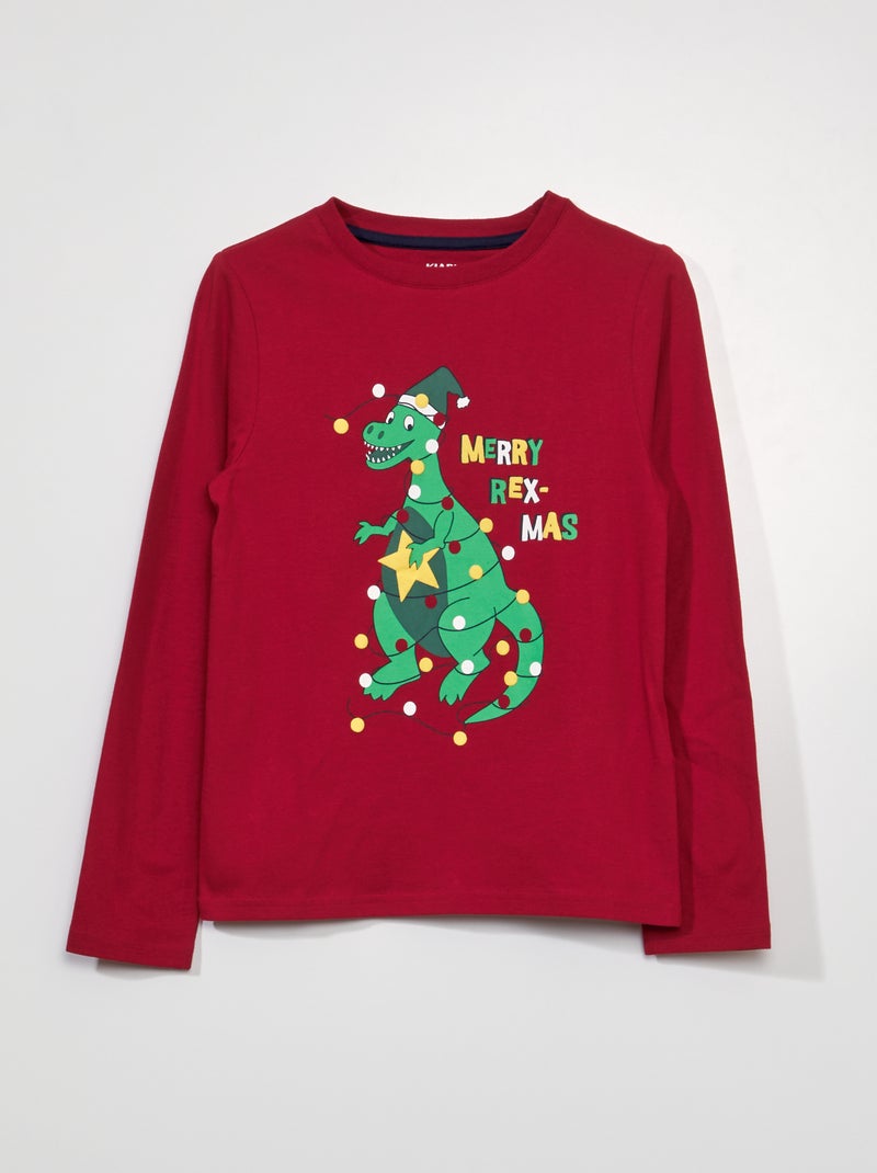 T-shirt met lange mouw ROOD - Kiabi
