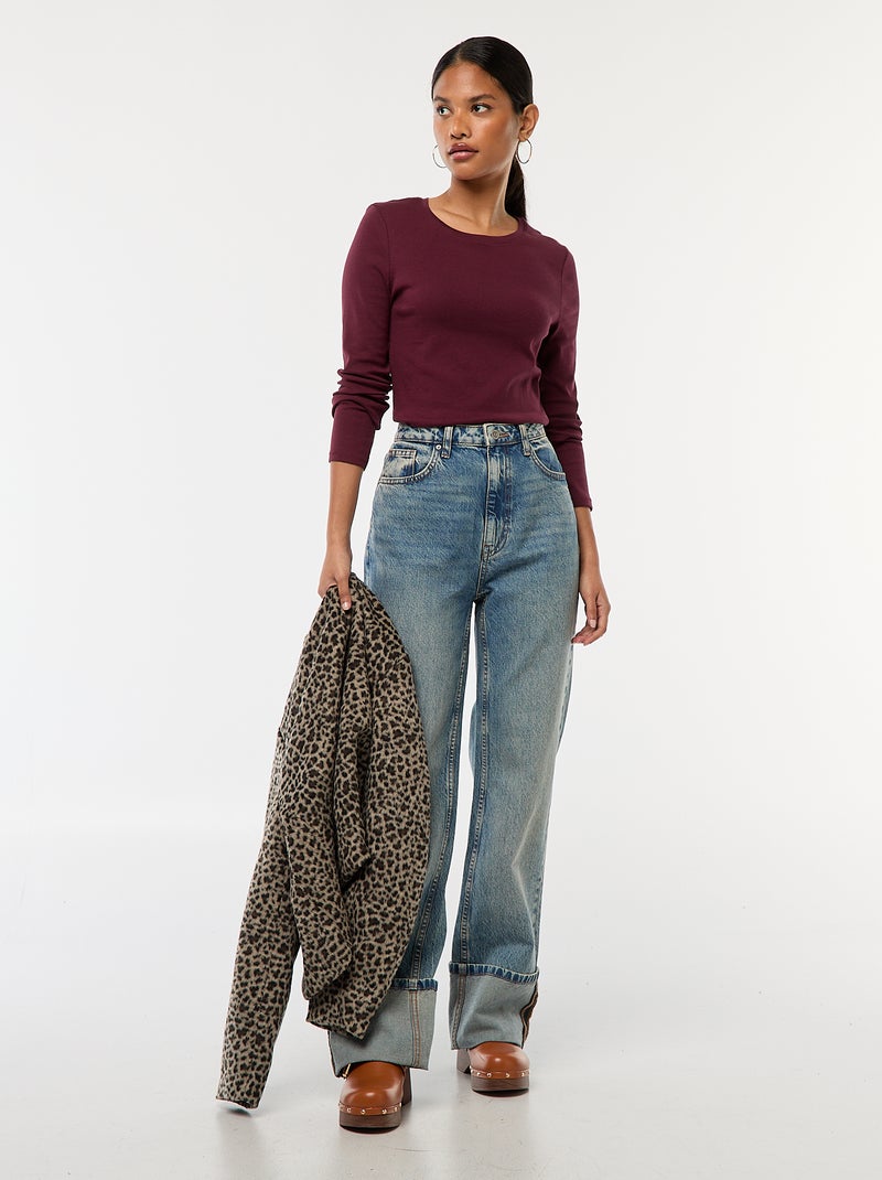 T-shirt met lange mouw Rood - Kiabi