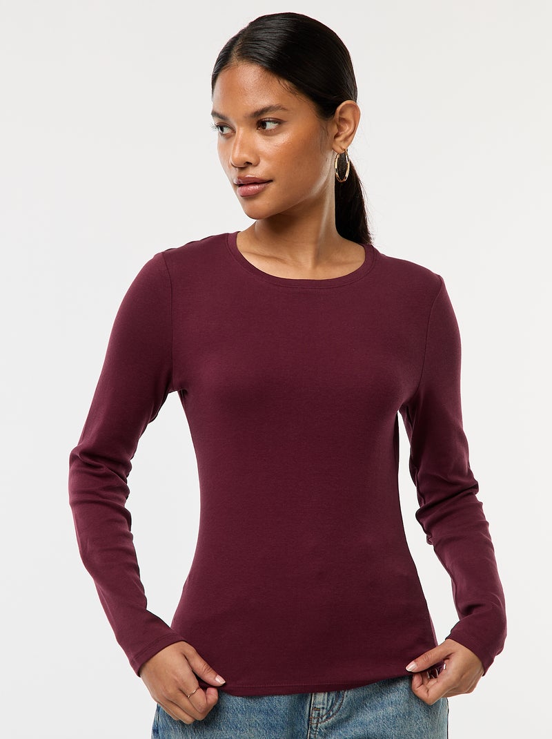 T-shirt met lange mouw Rood - Kiabi