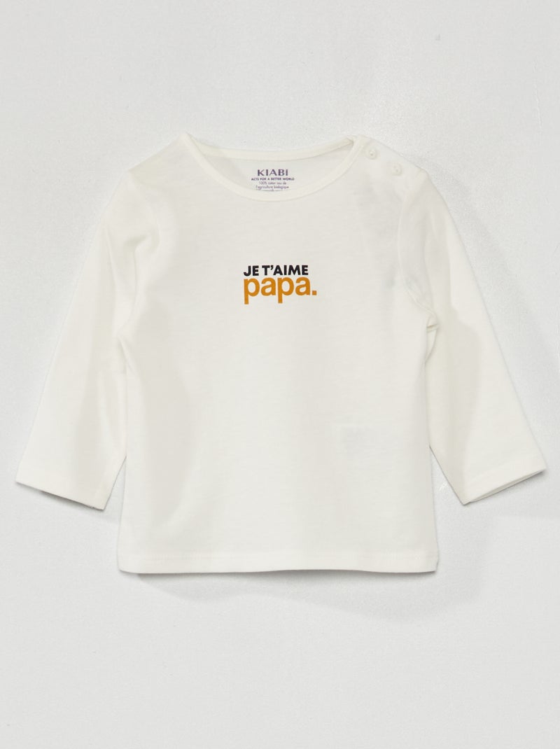 T-shirt met lange mouw WIT - Kiabi