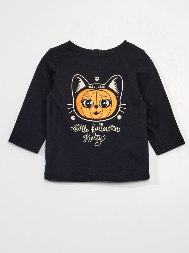 T-shirt met lange mouw ZWART - Kiabi