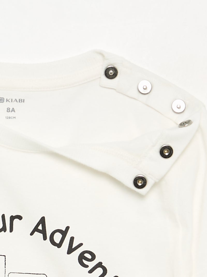 T-shirt met lange mouwen - gemakkelijk aan te trekken collectie Wit - Kiabi