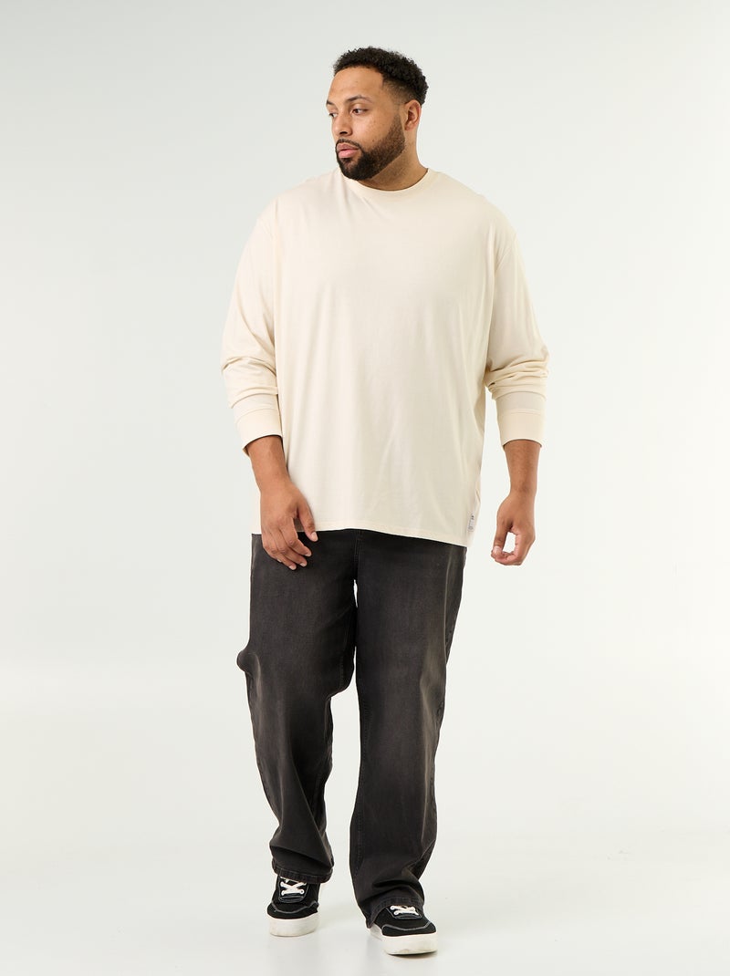 T-shirt met lange mouwen Beige - Kiabi