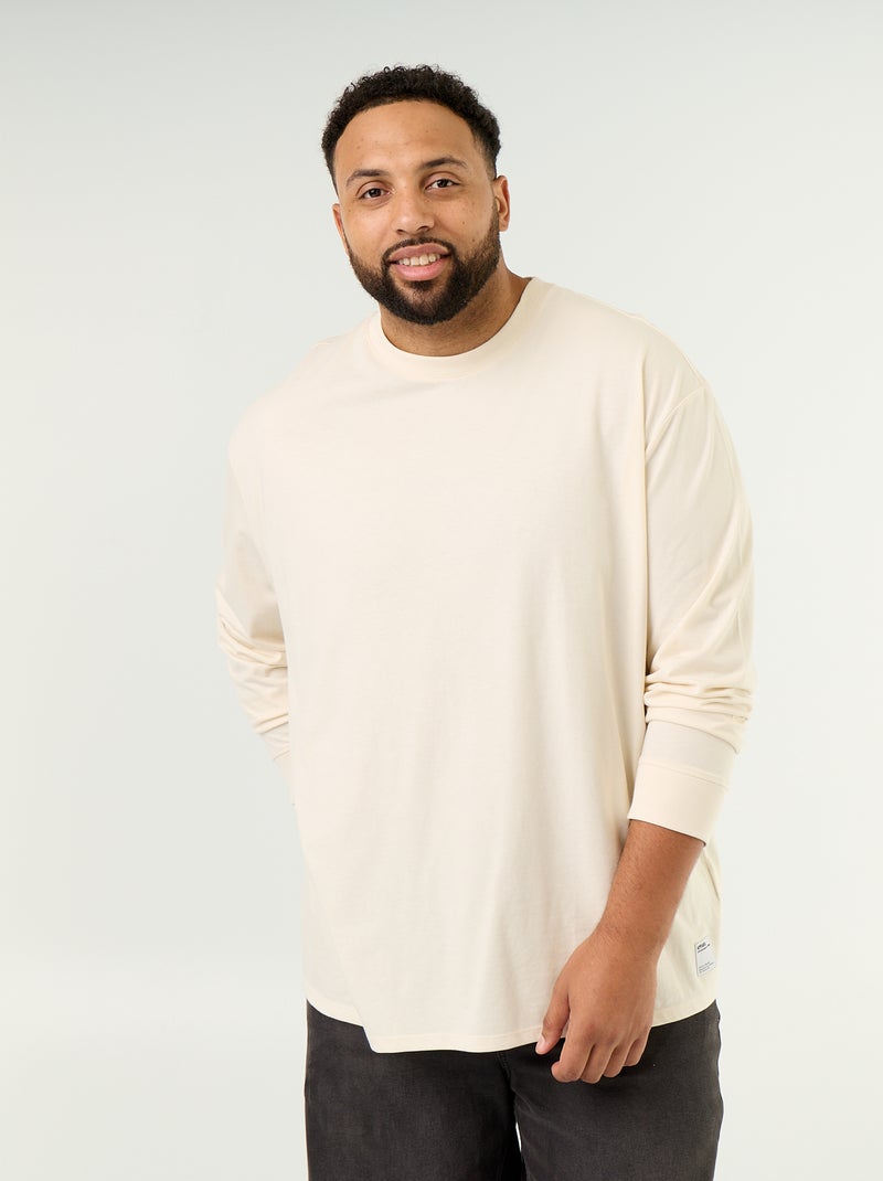 T-shirt met lange mouwen Beige - Kiabi