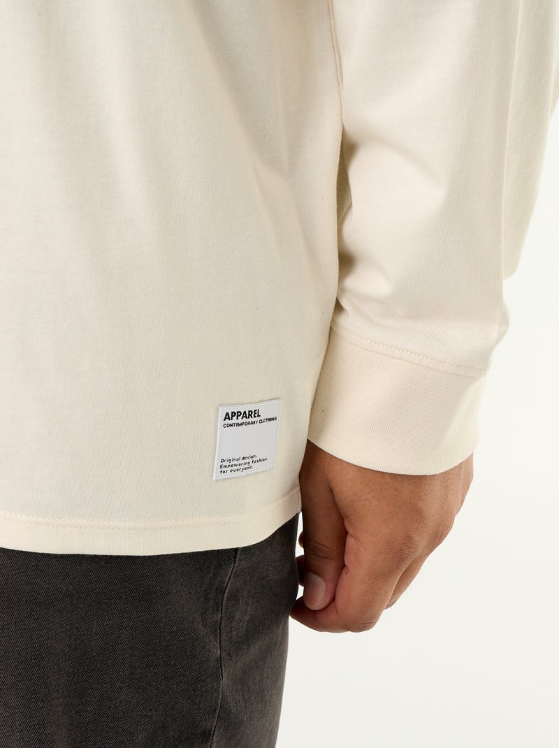 T-shirt met lange mouwen Beige - Kiabi