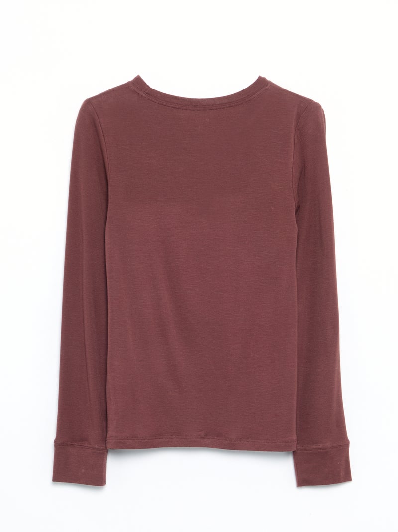 T-shirt met lange mouwen Bruin - Kiabi