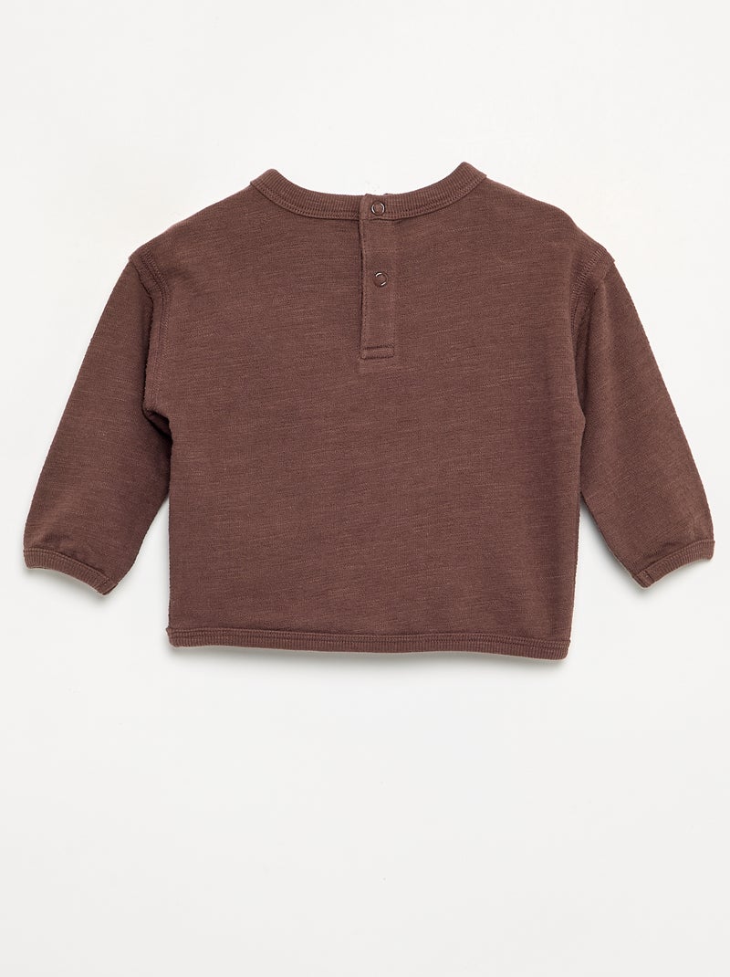 T-shirt met lange mouwen Bruin - Kiabi
