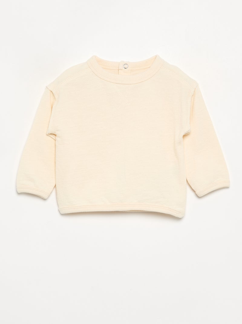 T-shirt met lange mouwen Ecru - Kiabi