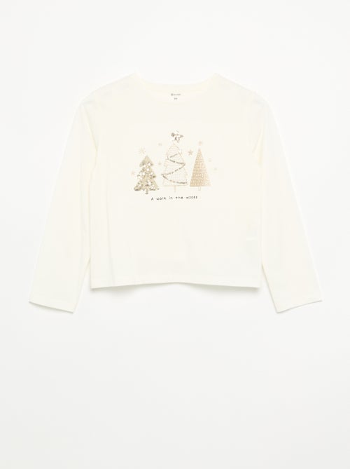 T-shirt met lange mouwen en animatie - Kiabi