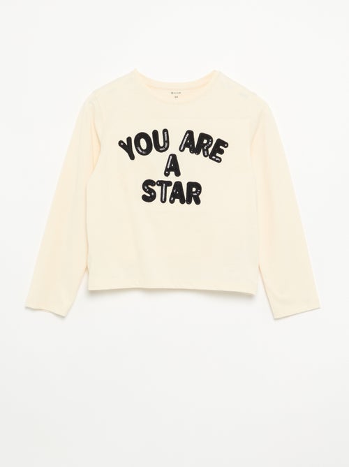 T-shirt met lange mouwen en animatie - Kiabi