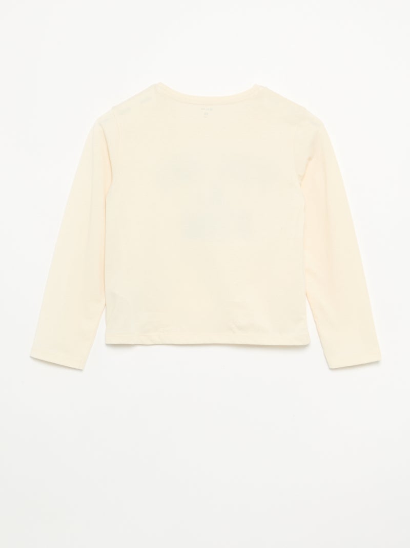 T-shirt met lange mouwen en animatie Biege - Kiabi