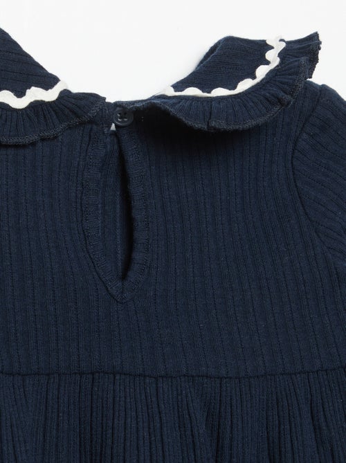 T-shirt met lange mouwen en Claudine-kraag - Kiabi