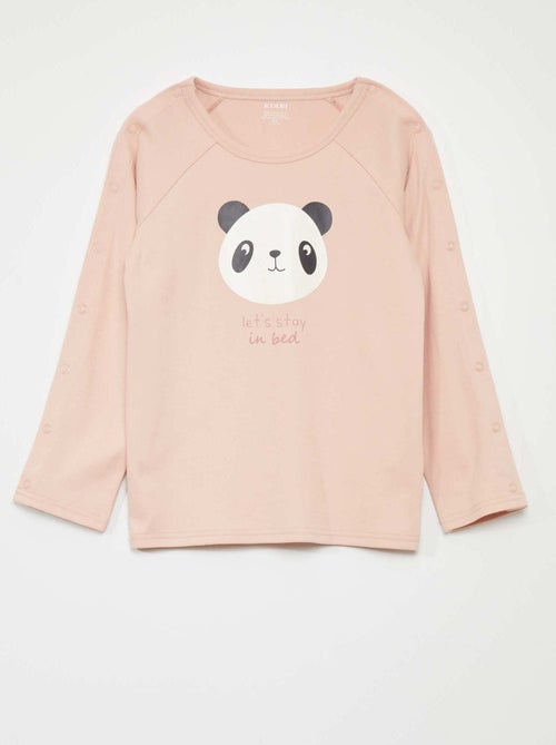 T-shirt met lange mouwen en drukknopen - collectie gemakkelijk aan te trekken - Kiabi