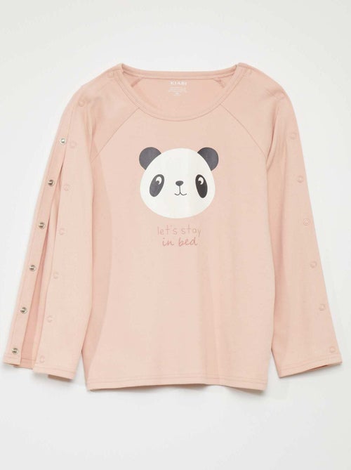 T-shirt met lange mouwen en drukknopen - collectie gemakkelijk aan te trekken - Kiabi