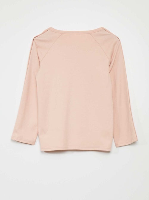 T-shirt met lange mouwen en drukknopen - collectie gemakkelijk aan te trekken - Kiabi