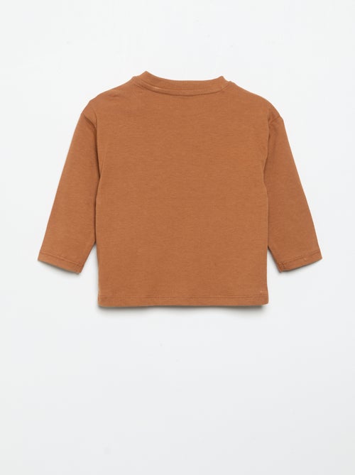 T-shirt met lange mouwen en geanimeerde zak - Kiabi