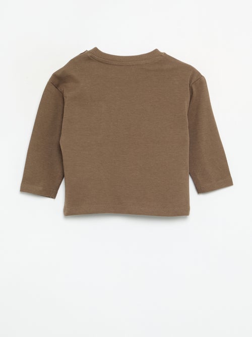 T-shirt met lange mouwen en geanimeerde zak - Kiabi