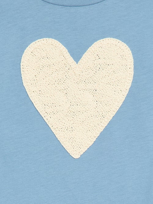 T-shirt met lange mouwen en geborduurde applicatie vooraan - Kiabi