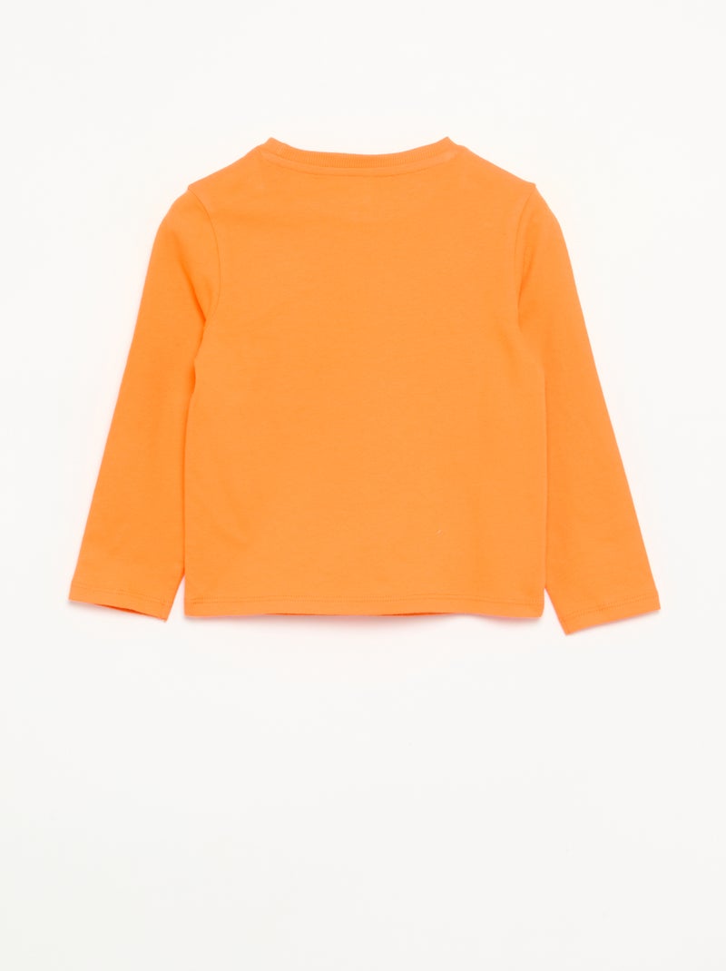 T-shirt met lange mouwen en Halloween-print Oranje - Kiabi