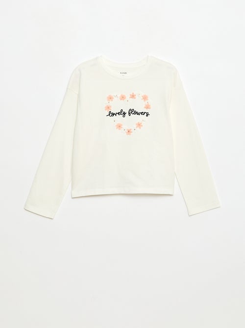 T-shirt met lange mouwen en lovertjes - Kiabi