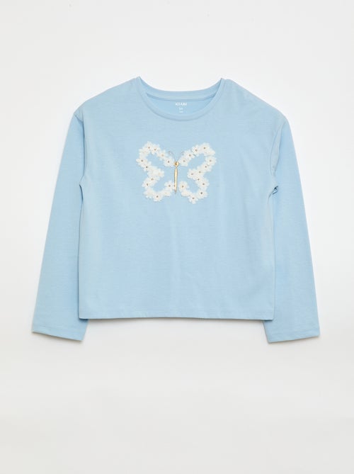 T-shirt met lange mouwen en lovertjes - Kiabi