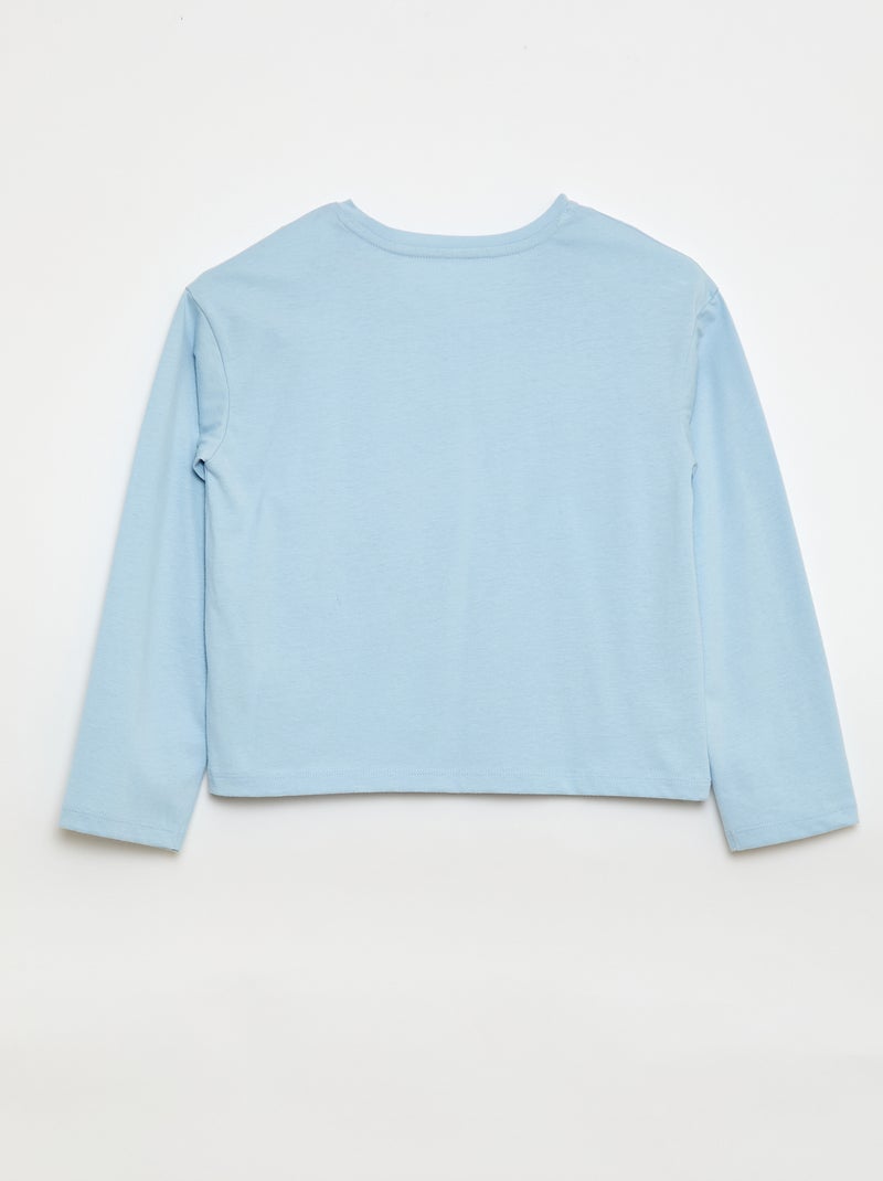 T-shirt met lange mouwen en lovertjes Blauw - Kiabi