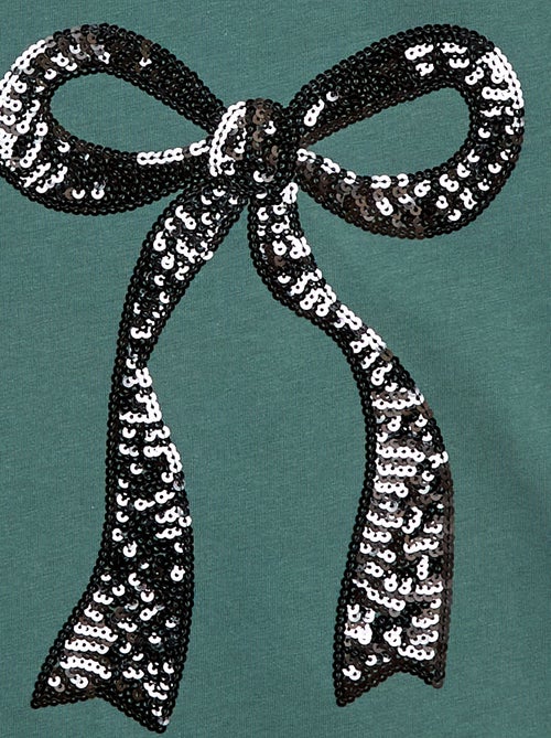 T-shirt met lange mouwen en lovertjes - Kiabi