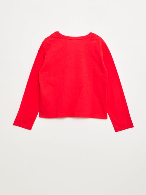 T-shirt met lange mouwen en lovertjes - Kiabi