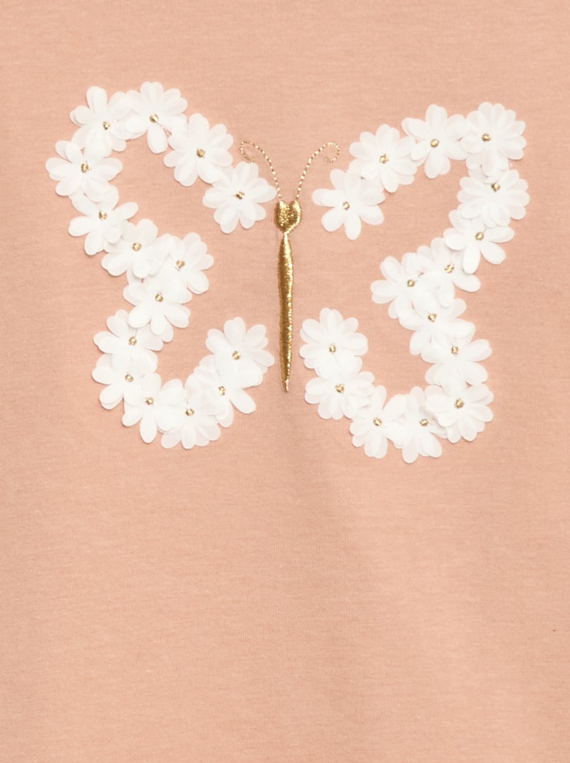 T-shirt met lange mouwen en lovertjes Rose - Kiabi