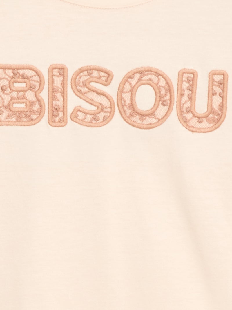 T-shirt met lange mouwen en lovertjes Rose - Kiabi