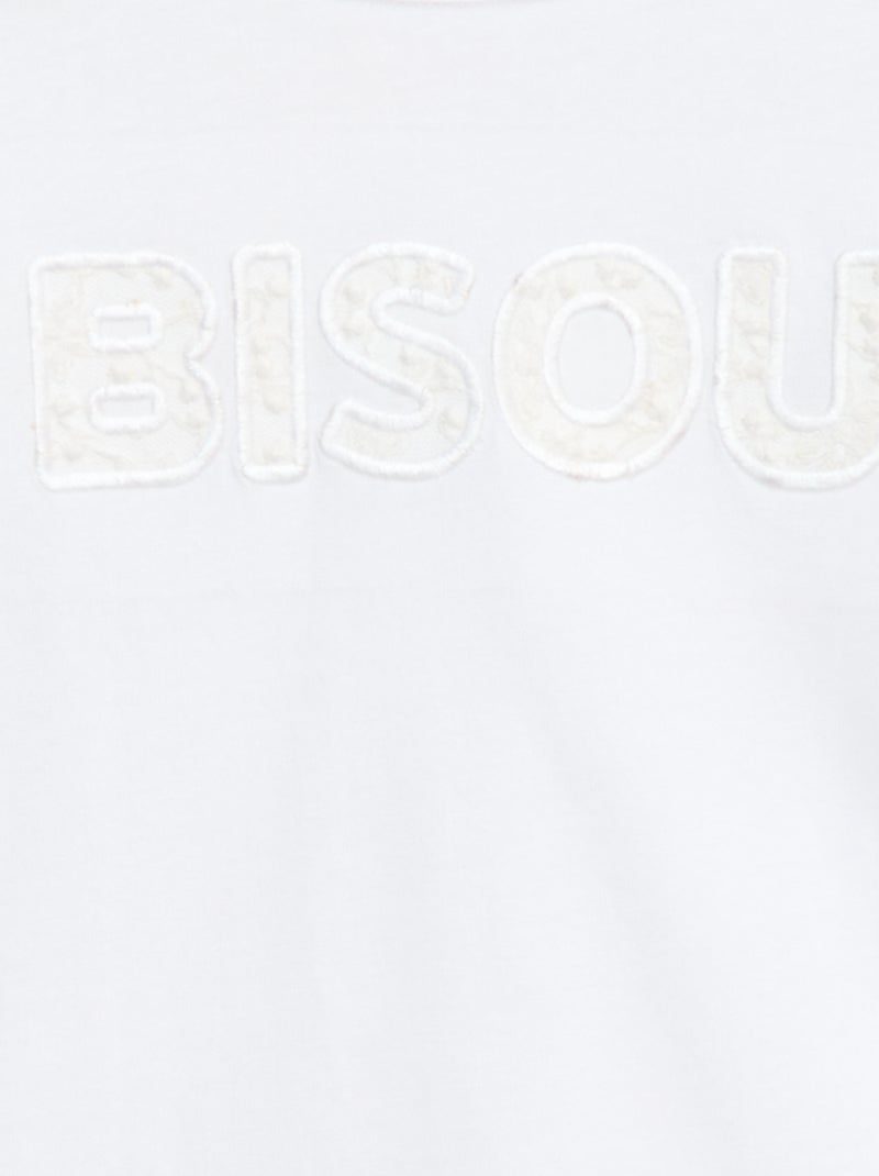 T-shirt met lange mouwen en lovertjes Wit - Kiabi