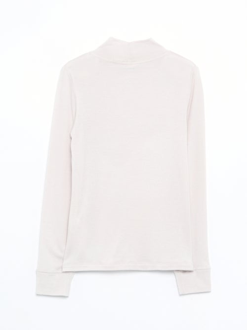 T-shirt met lange mouwen en opstaande kraag - Kiabi