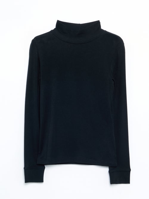 T-shirt met lange mouwen en opstaande kraag - Kiabi