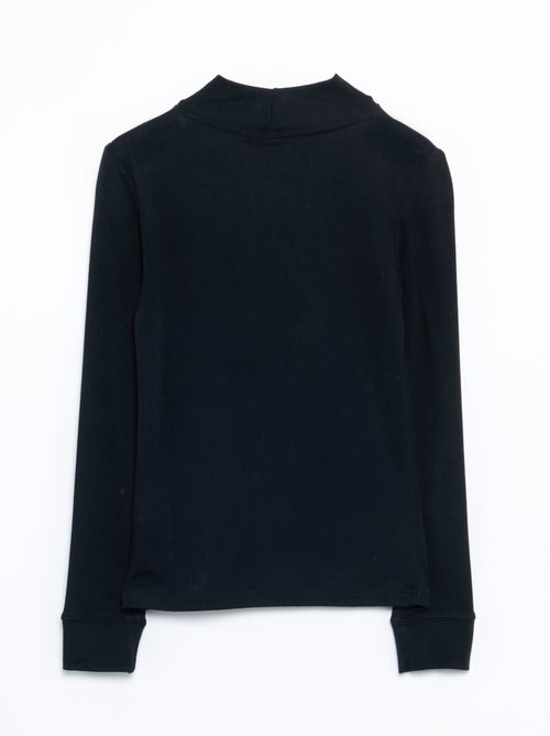 T-shirt met lange mouwen en opstaande kraag - Kiabi