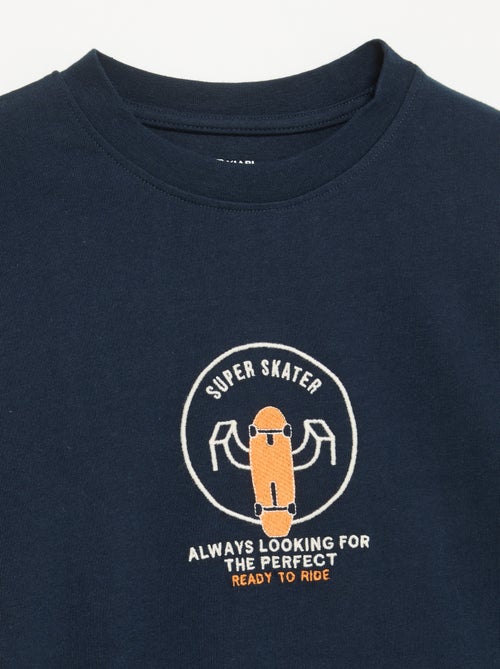 T-shirt met lange mouwen en patches op de voor- en achterkant - Kiabi