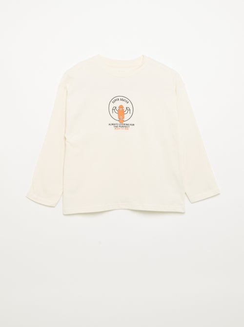 T-shirt met lange mouwen en patches op de voor- en achterkant - Kiabi