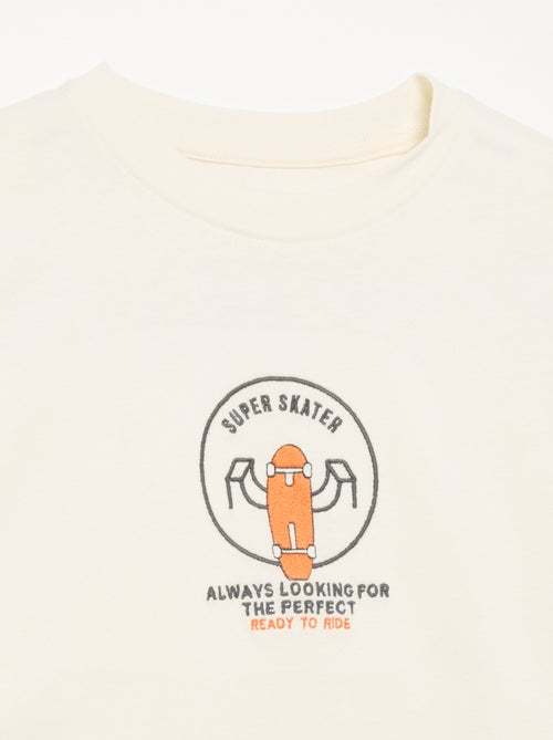 T-shirt met lange mouwen en patches op de voor- en achterkant - Kiabi