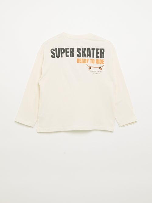 T-shirt met lange mouwen en patches op de voor- en achterkant - Kiabi