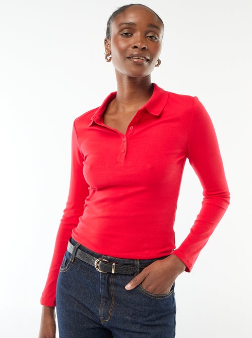 T-shirt met lange mouwen en polokraag - Kiabi