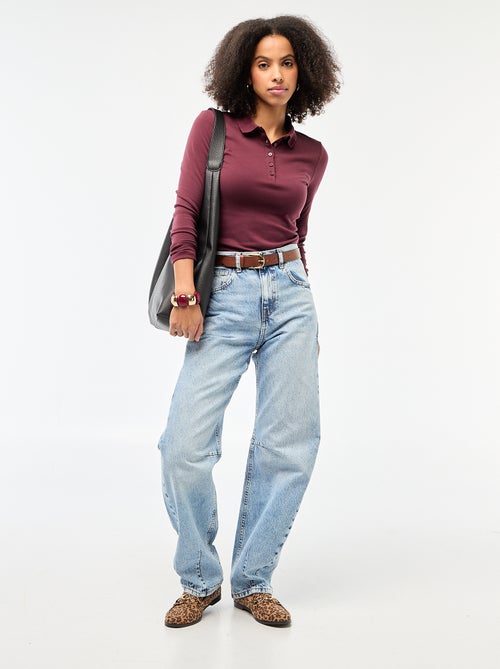 T-shirt met lange mouwen en polokraag - Kiabi