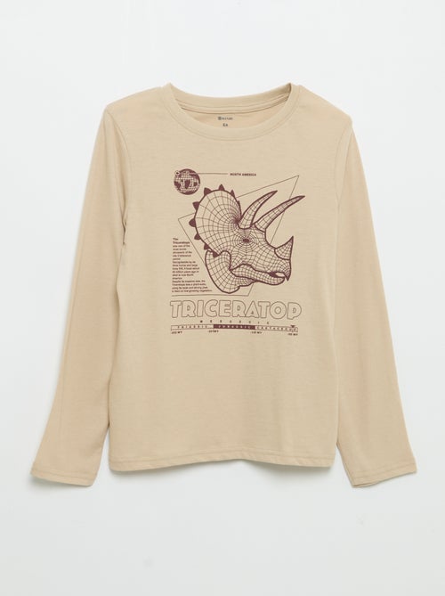 T-shirt met lange mouwen en print - Kiabi