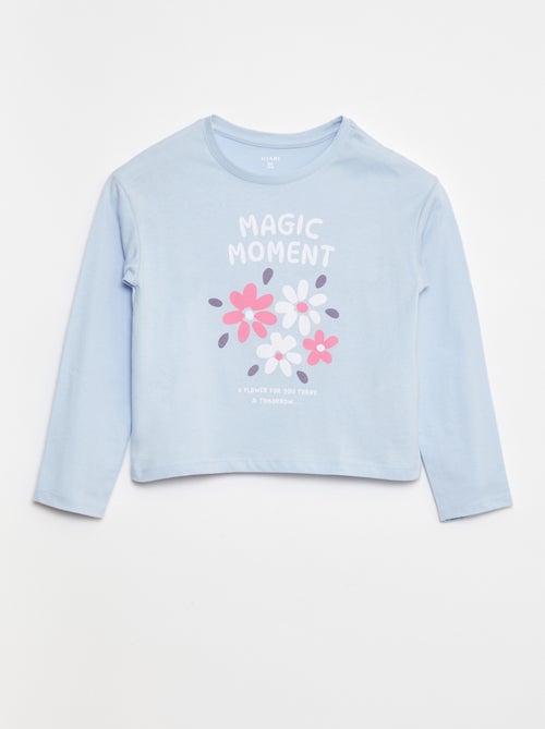 T-shirt met lange mouwen en print - Kiabi